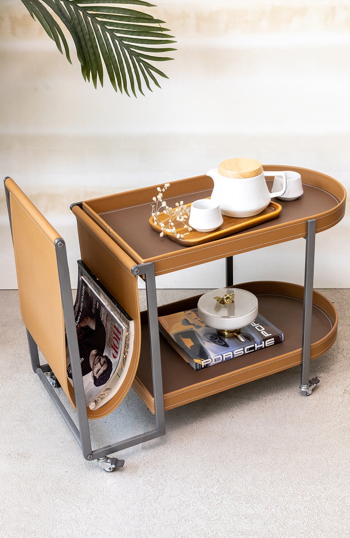 Harvey Brown Grey Tray Side Table