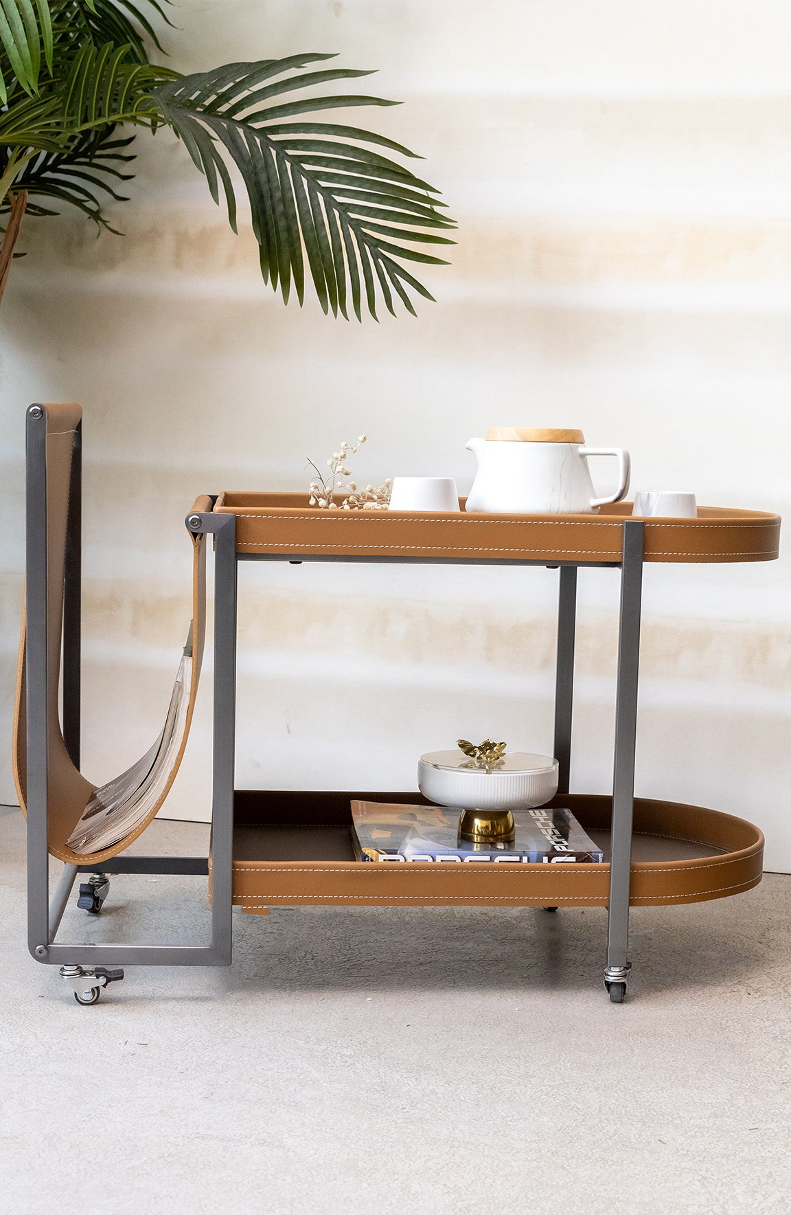 Harvey Brown Grey Tray Side Table