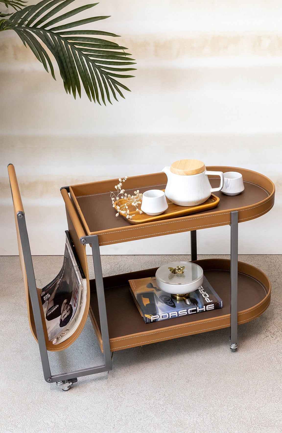 Harvey Brown Grey Tray Side Table