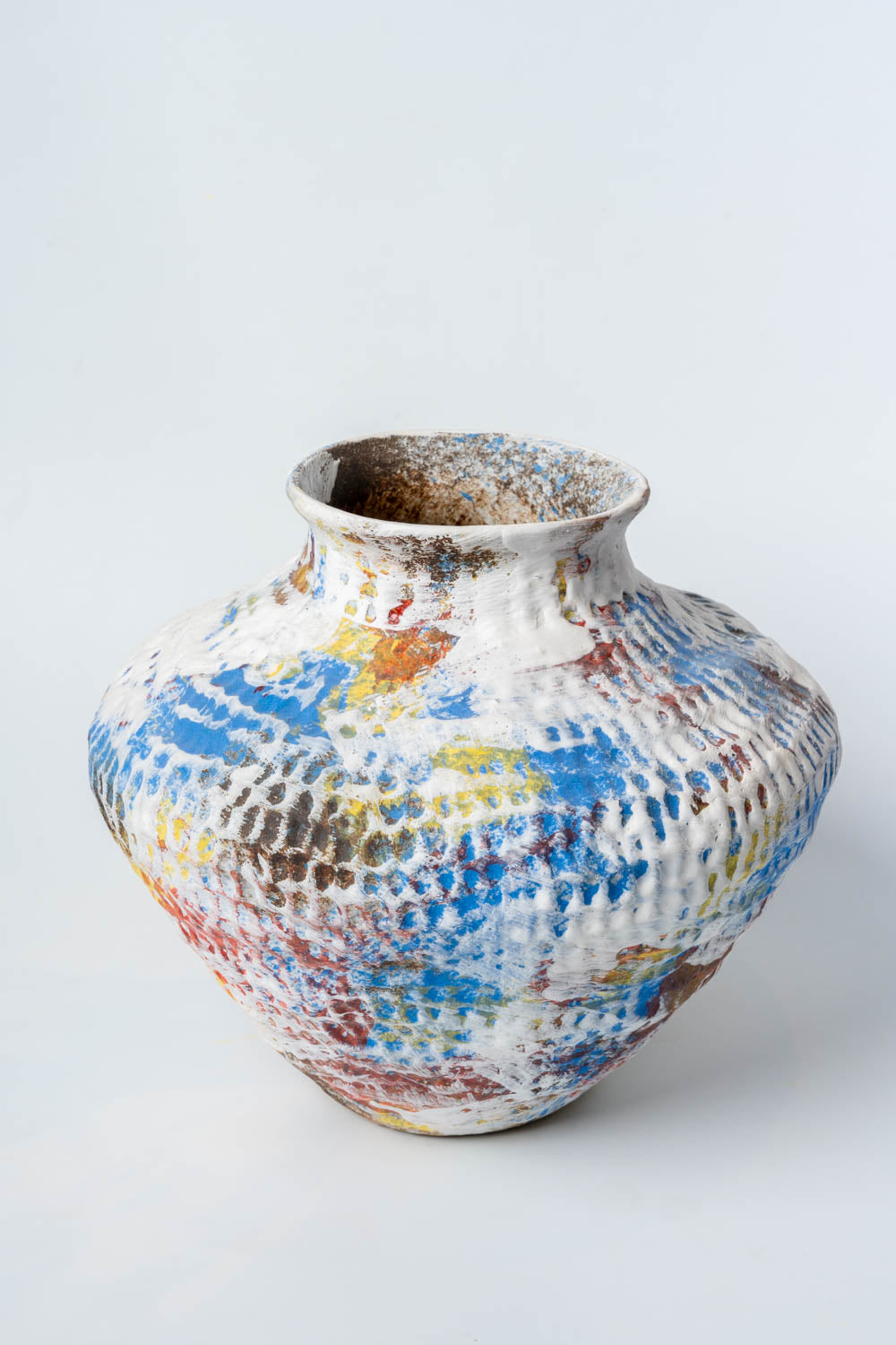 Canyon Aura Multicolor Textured Vase Wide