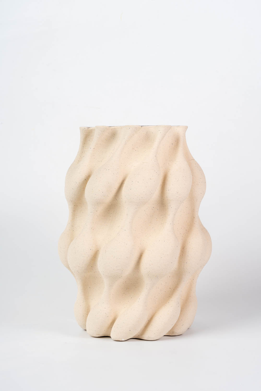 Ivory Cloud Ripple Sculptural Vase