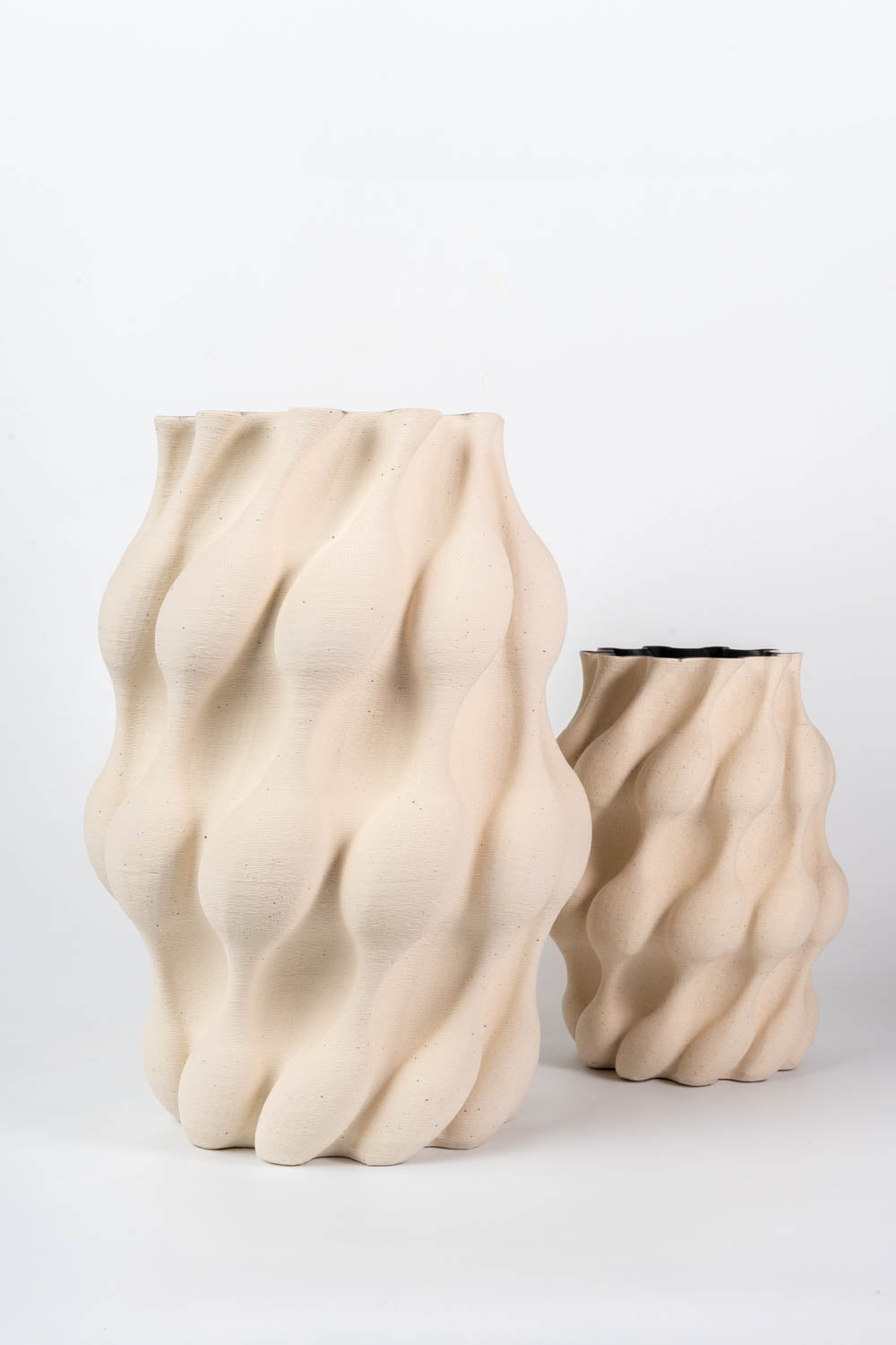Ivory Cloud Ripple Sculptural Vase