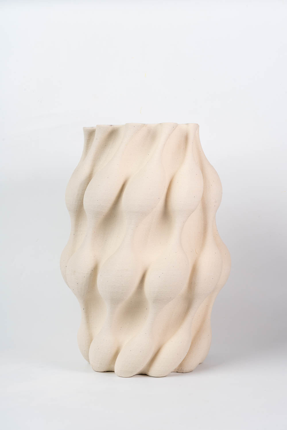 Ivory Cloud Ripple Sculptural Vase