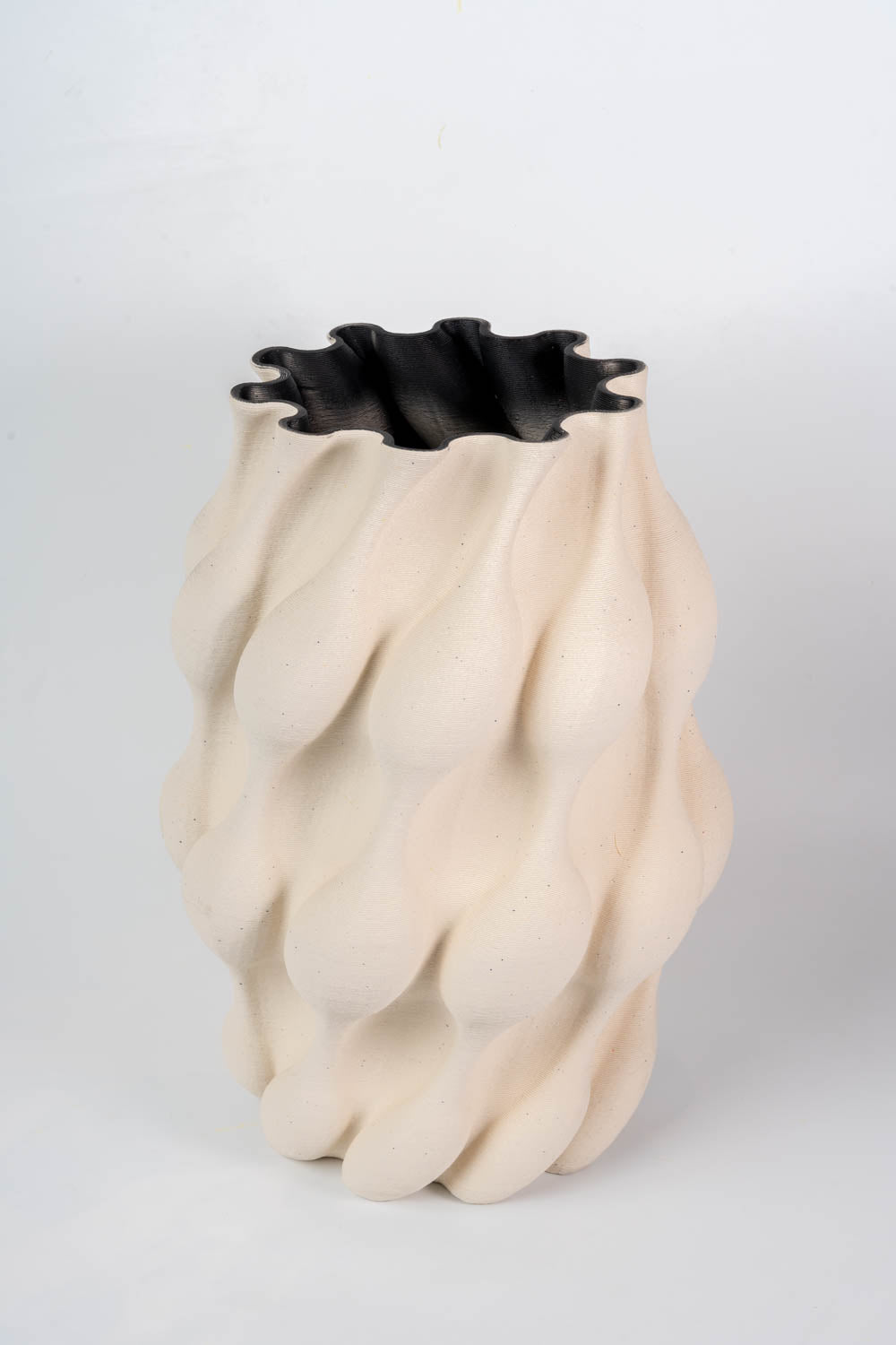 Ivory Cloud Ripple Sculptural Vase