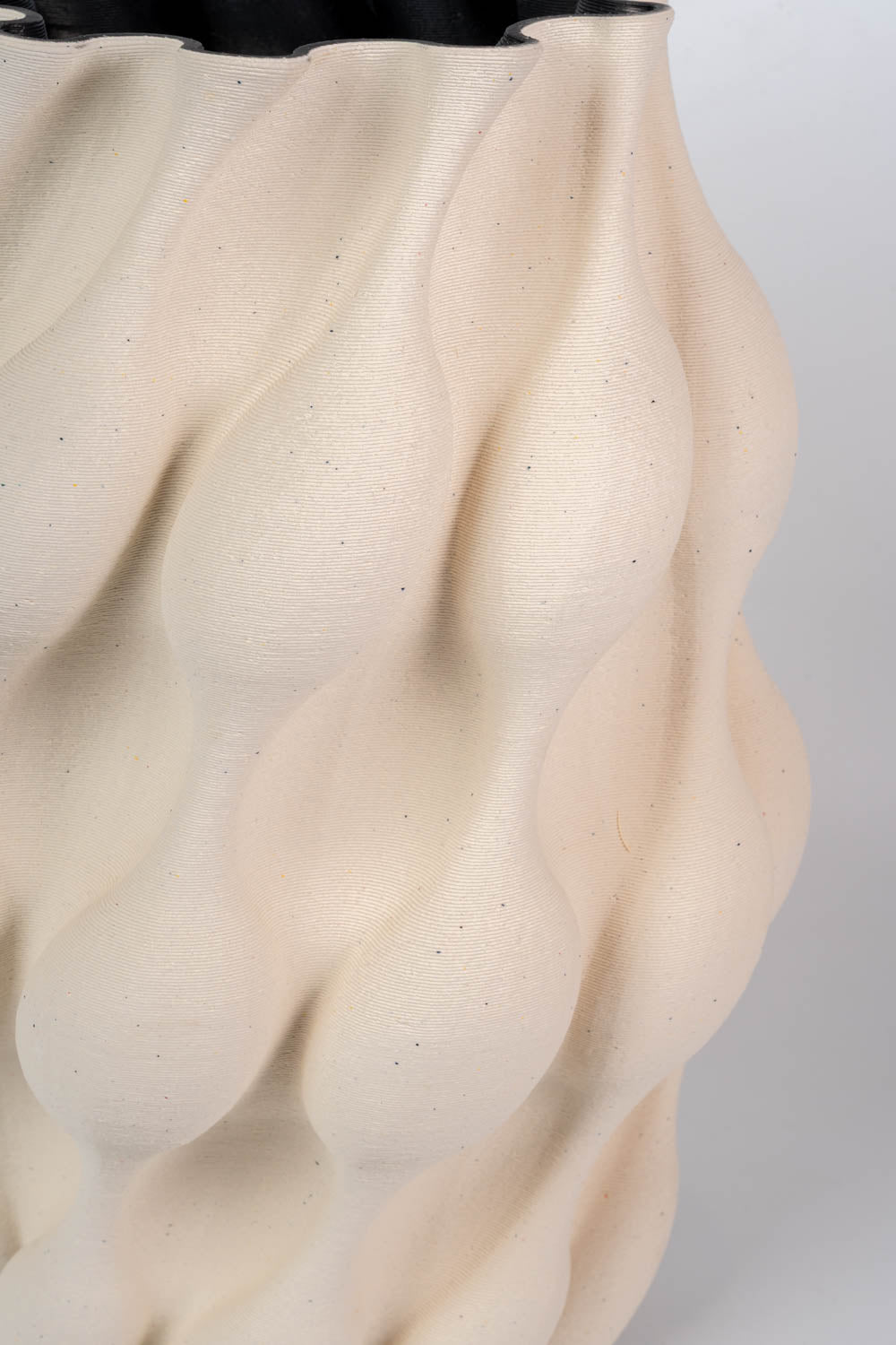 Ivory Cloud Ripple Sculptural Vase