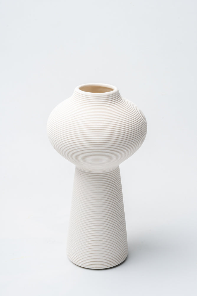 Ivory Elevated Orb Vase