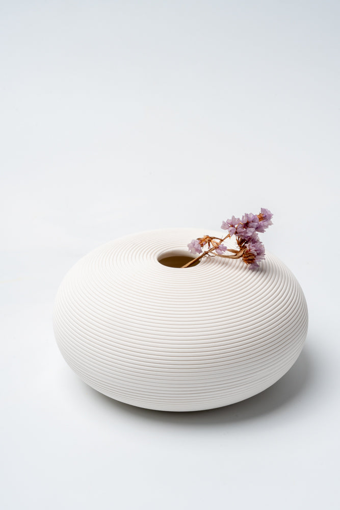 Ivory Halo Ripple Vase