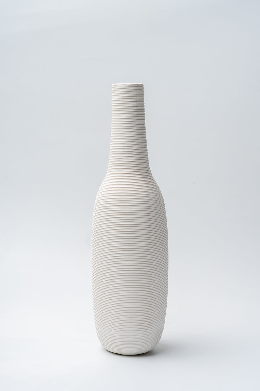 Ivory Tall Bare Muse Ribbed Vase