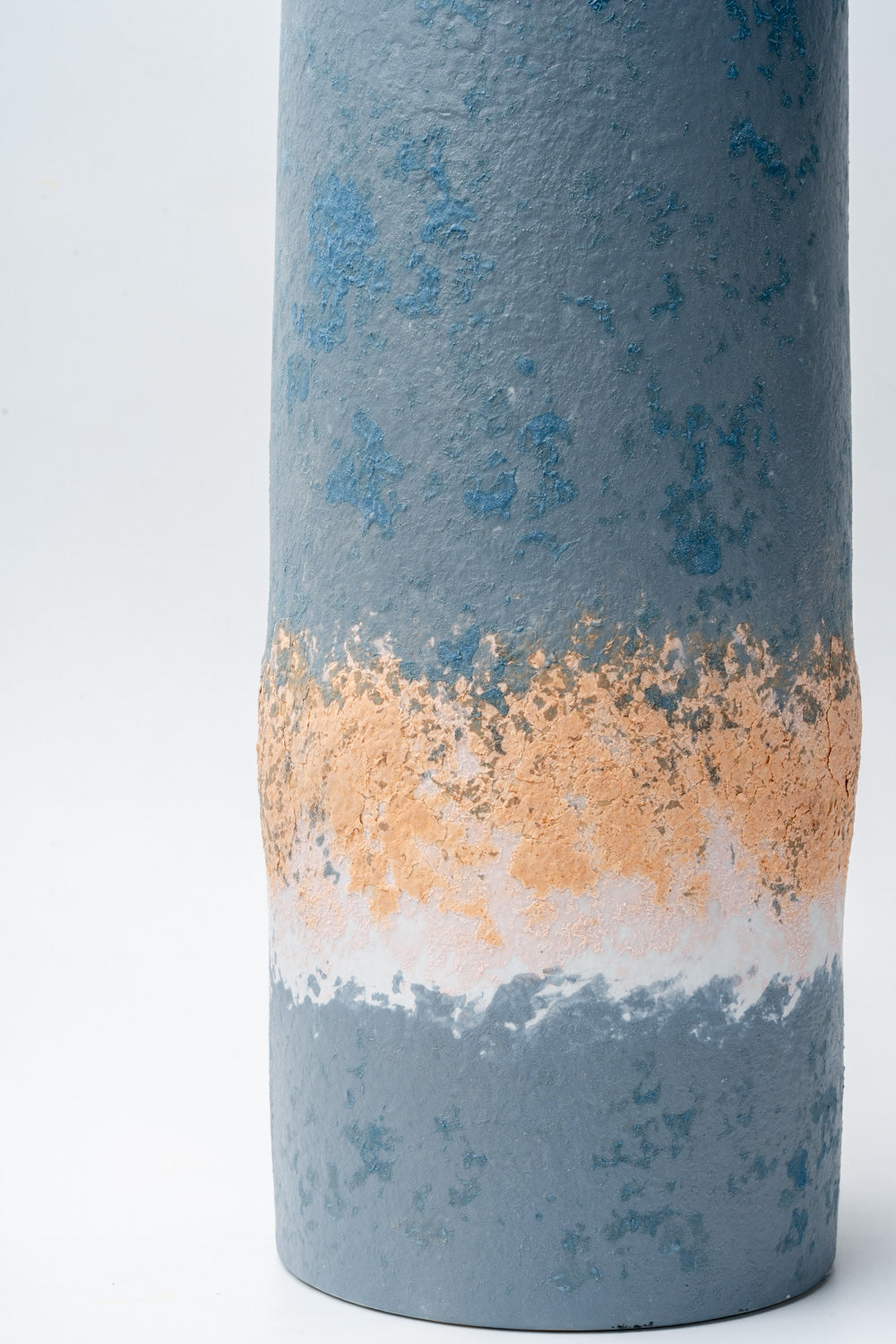 Azure Drift Textured Tall Sculptural Vase