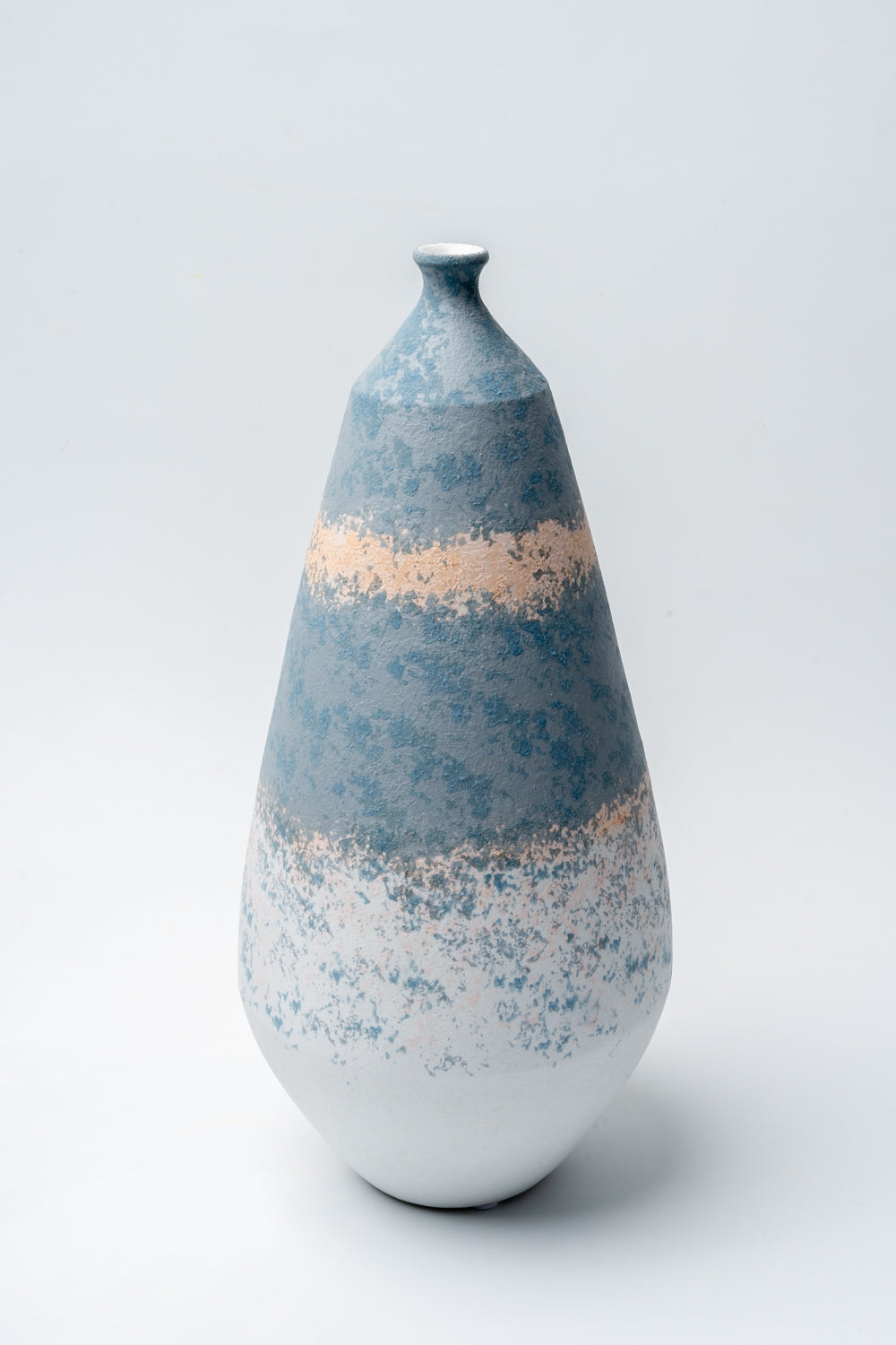 Azure Drift Textured Medium Sculptural Vase