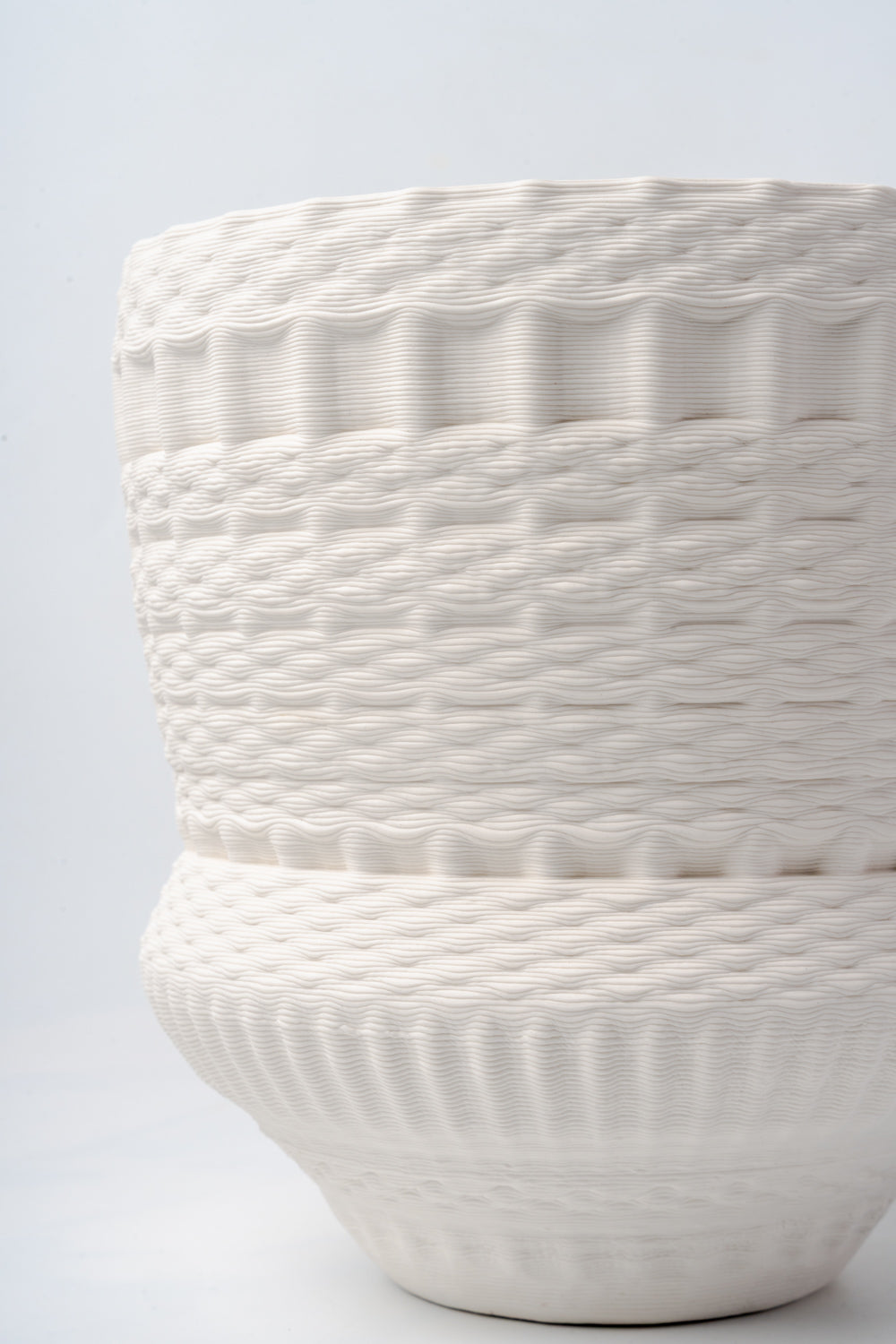 Ivory Textured TerraForm Sculptural Vase