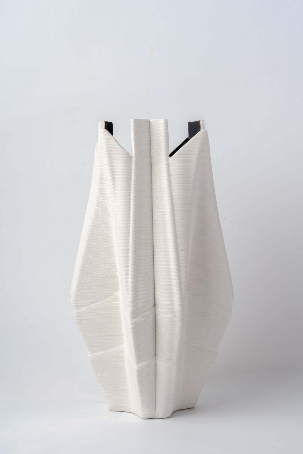 Ivory Facet Sculptural Ceramic Vase