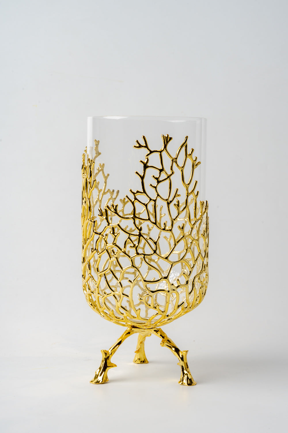 Weed Jar Glass and Metal Decor Object