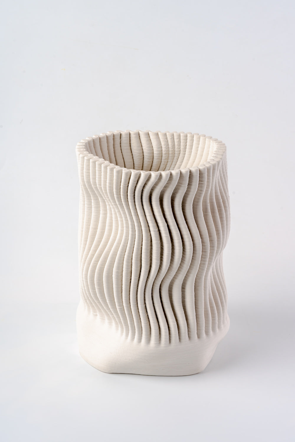 Waveform Sculpted Ceramic Vase Small