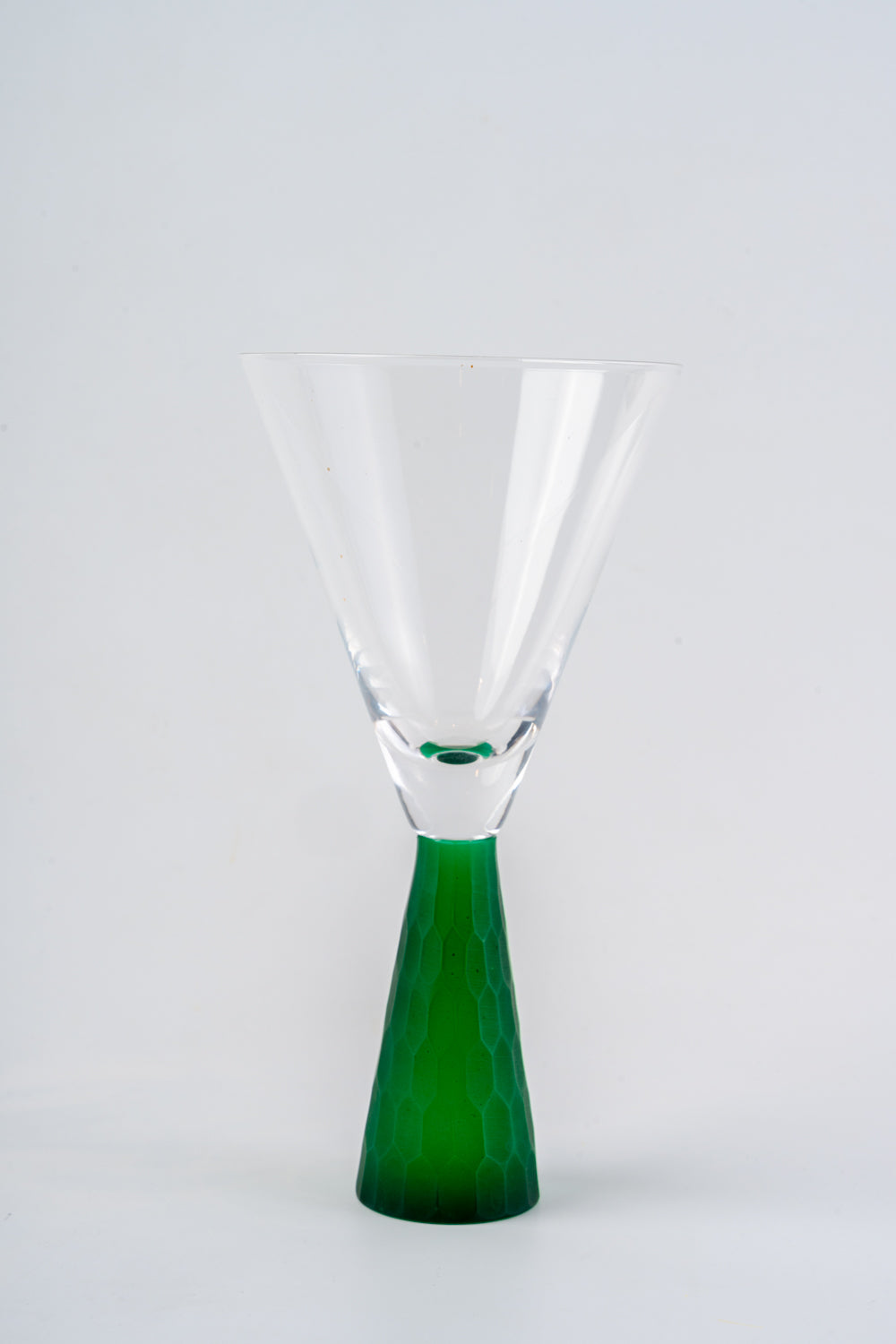 Natalie Martini Green Stem Clear Drinking Glass(Set of 2)