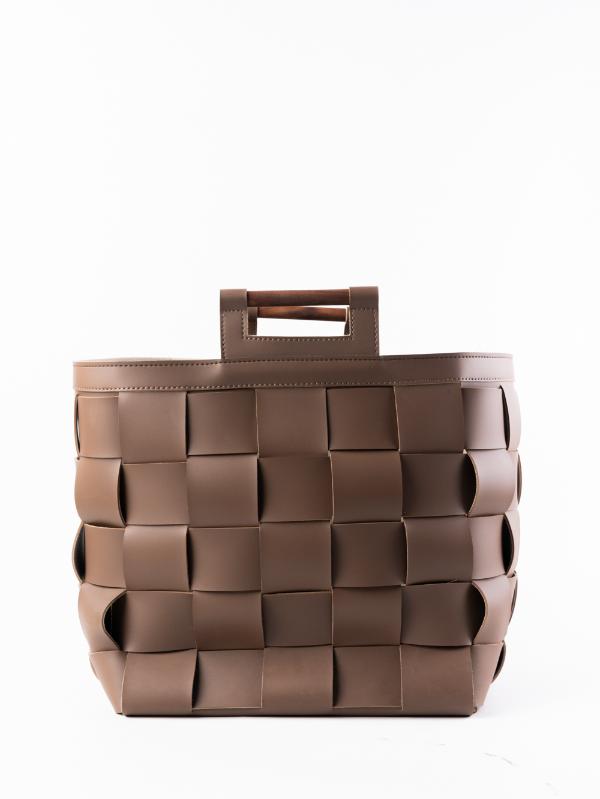 Chestnut Woven Tote Brown