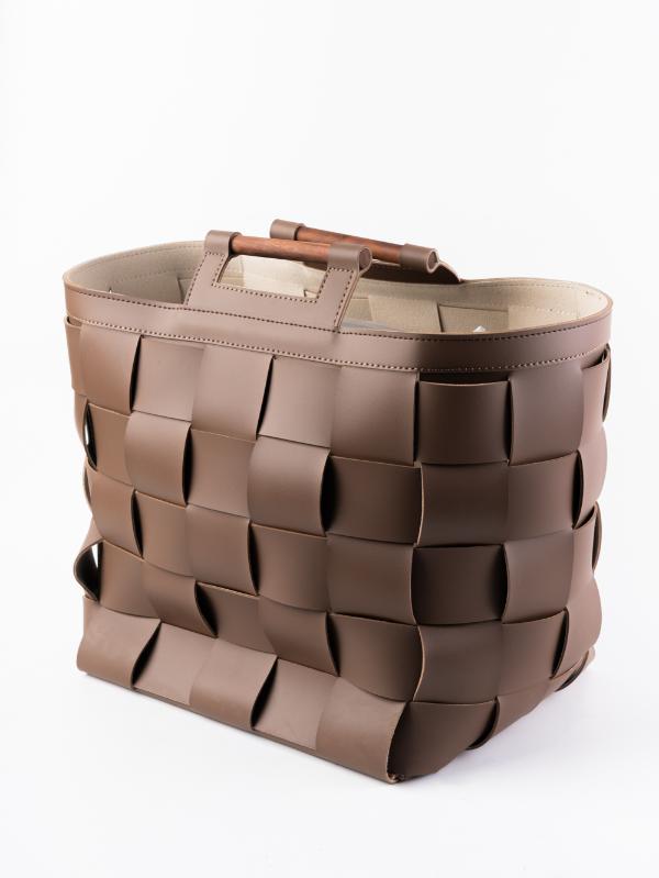 Chestnut Woven Tote Brown
