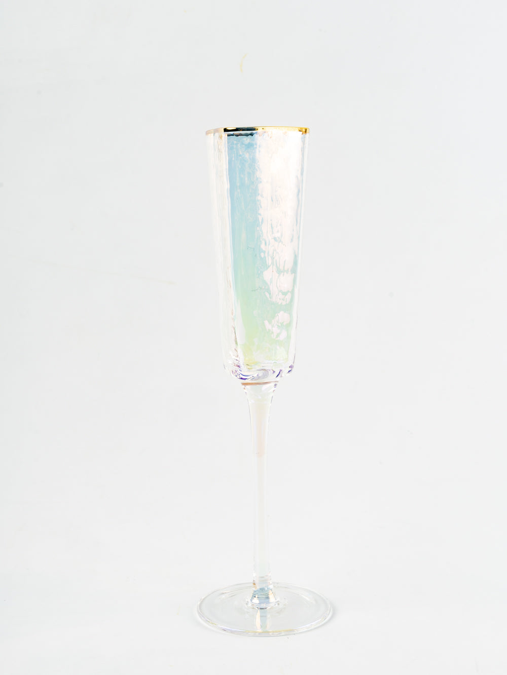 Maeve Triangular Champagne Multi Colored Flute Glass