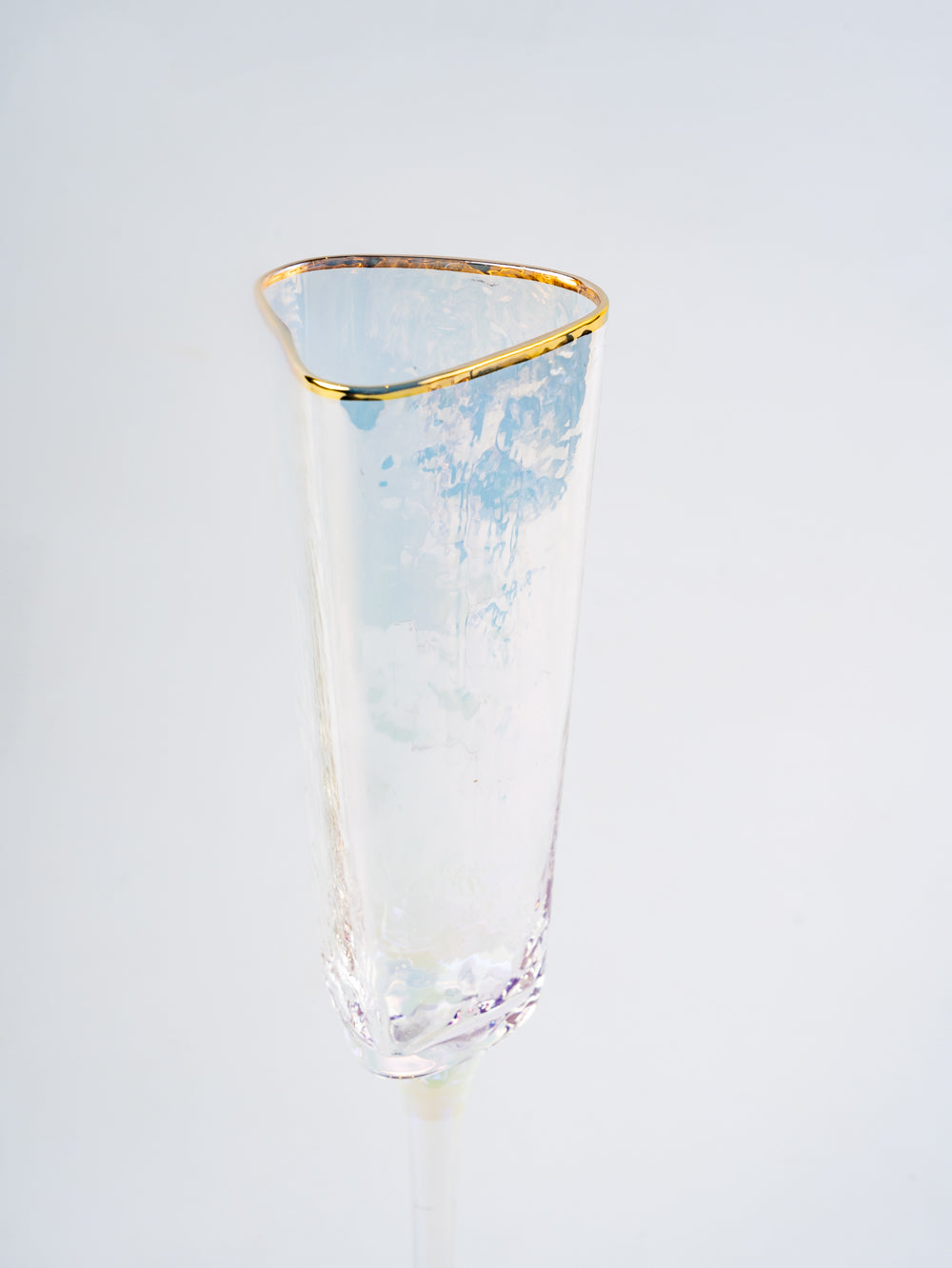 Maeve Triangular Champagne Multi Colored Flute Glass