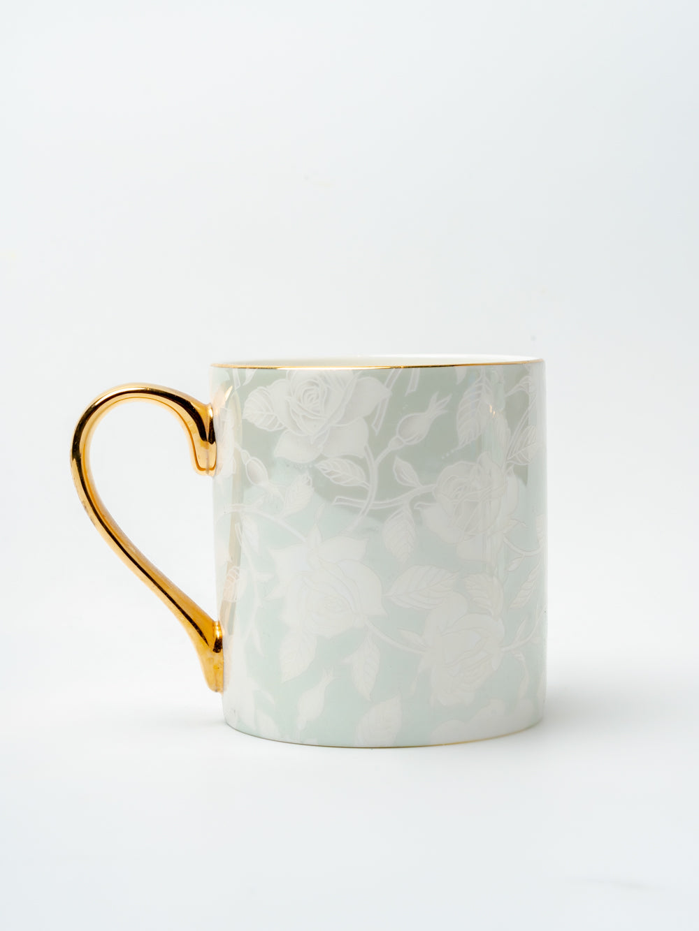 'Pierre de Ronsard' Green Ivory with Gold accent Coffee Mug