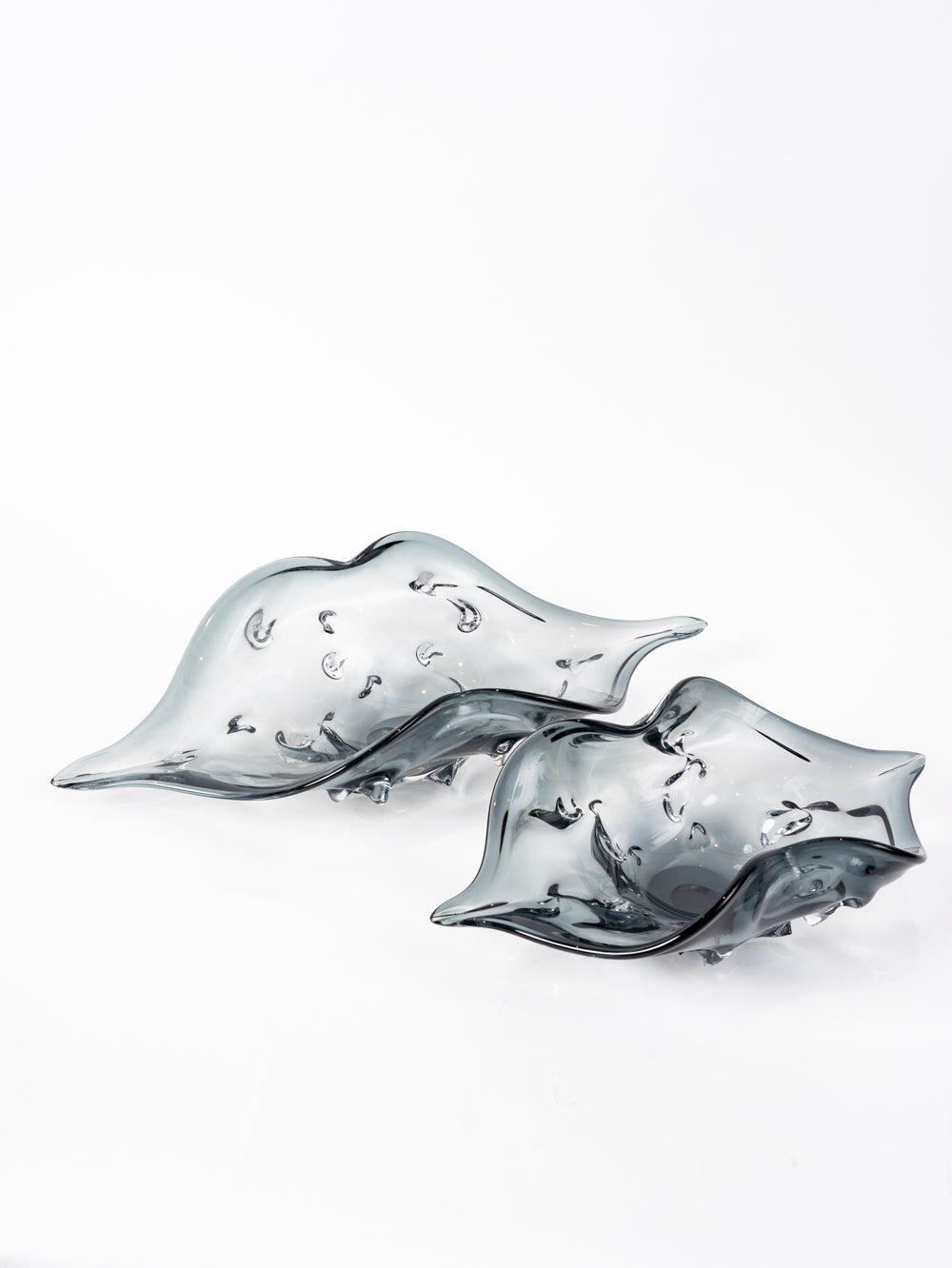 Grey Abstract Shell Bowls Big