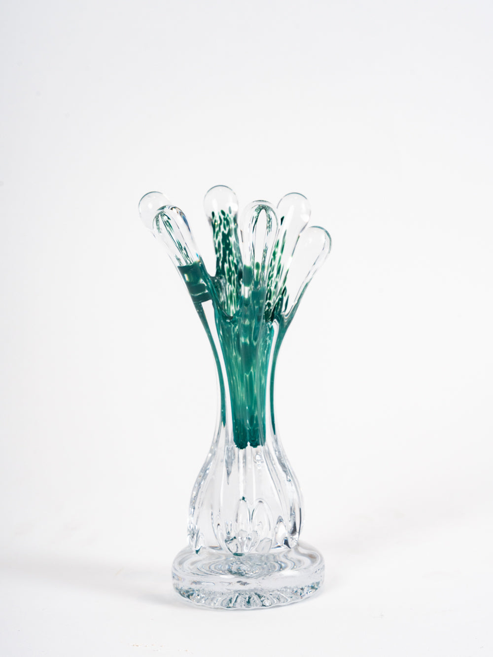 ROOT VASE SMALL CLEAR AND GREEN VASE ART DÉCOR OBJECT