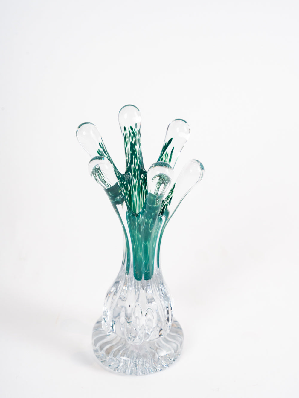 ROOT VASE SMALL CLEAR AND GREEN VASE ART DÉCOR OBJECT