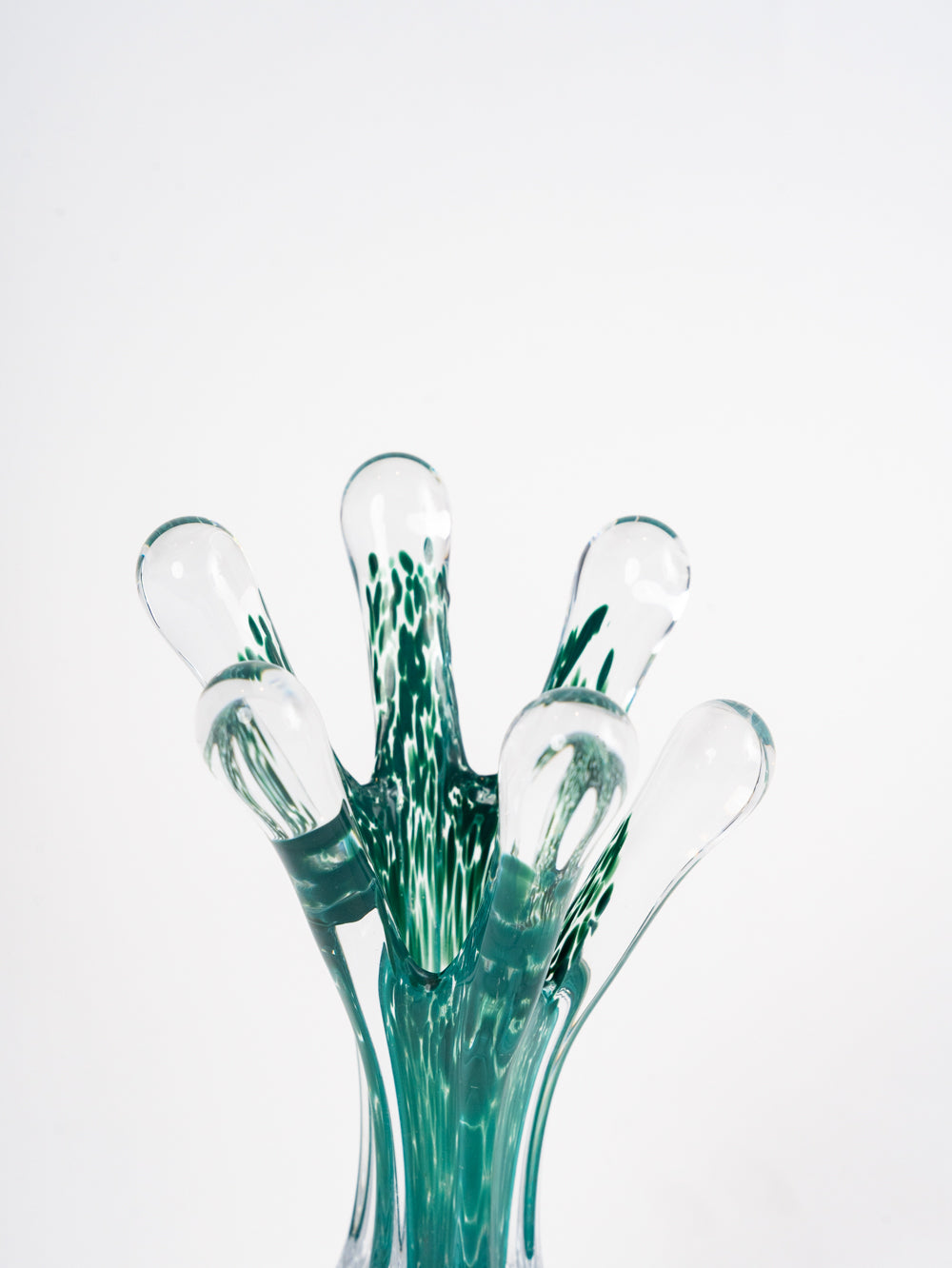 ROOT VASE SMALL CLEAR AND GREEN VASE ART DÉCOR OBJECT
