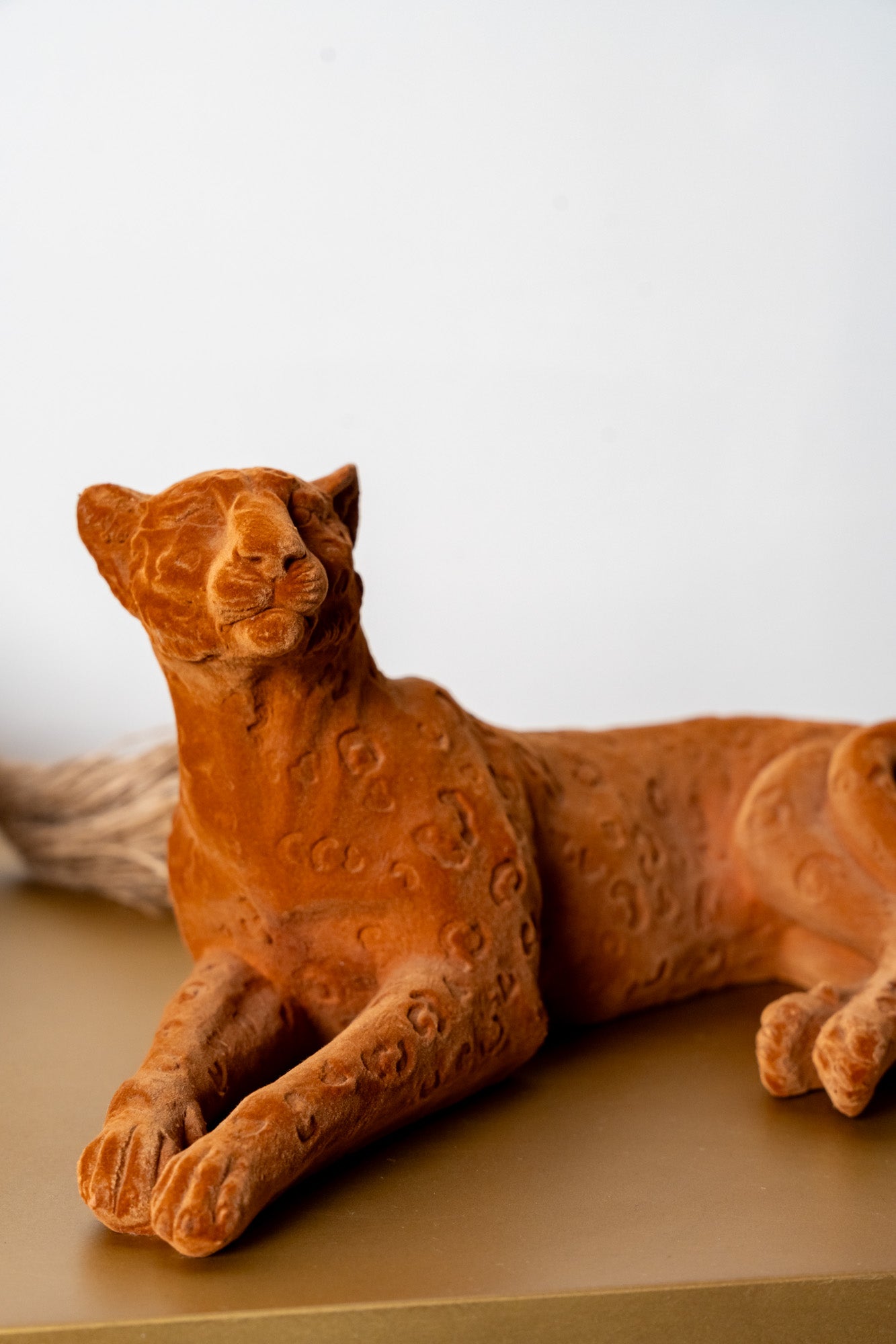 Leopard Rest Resin Flocking Velvetine Figurines Decor Object