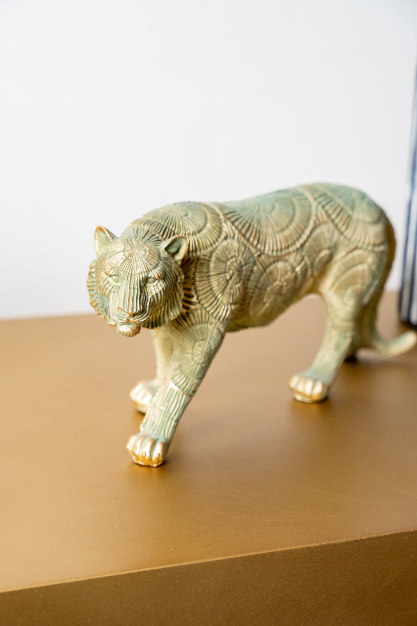 Tiger Resin Flocking Animal Figurines Decor Object