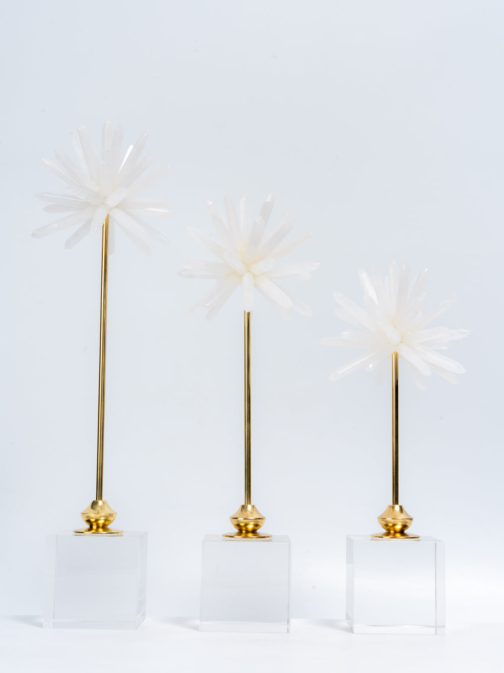 Celesta Trio White Crystal Sculptures