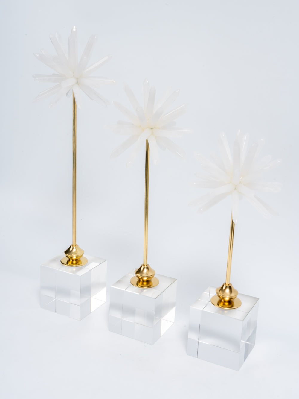 Celesta Trio White Crystal Sculptures