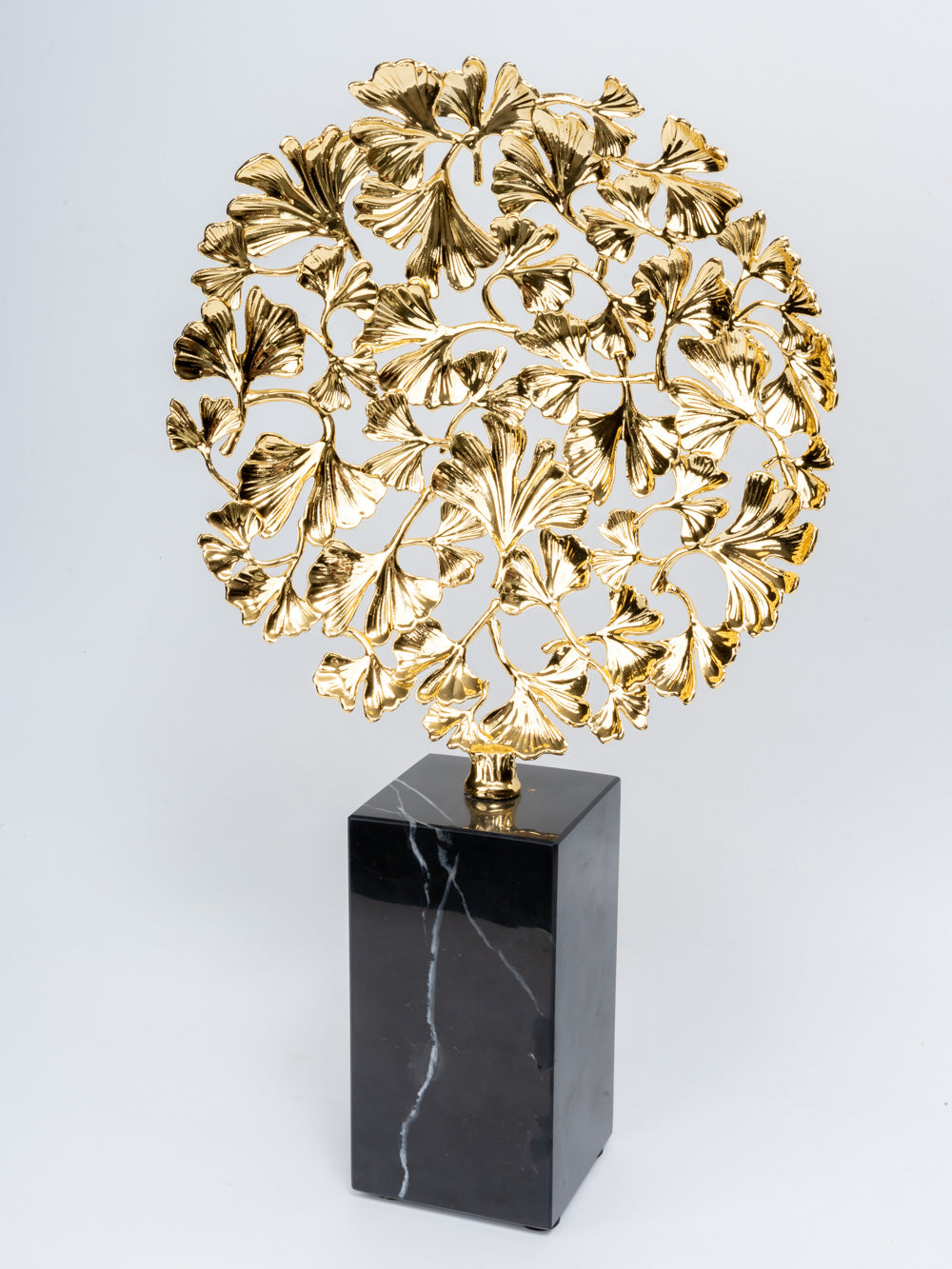 Luxe Golden Ginko Leaf Art Sculpture Tall (Single)