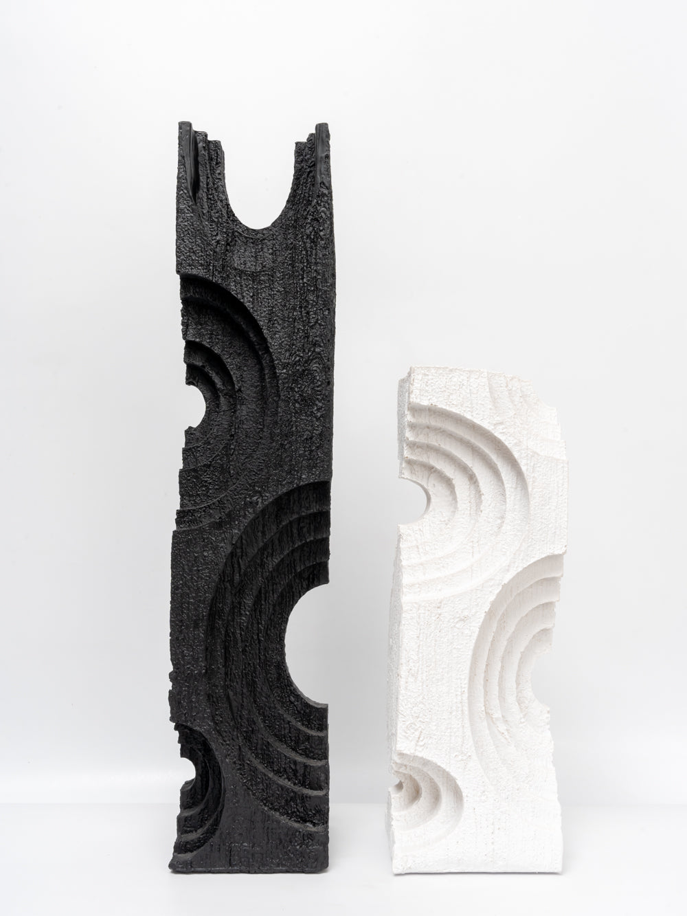 Luxe Charcoal Crest Abstract Sculpture