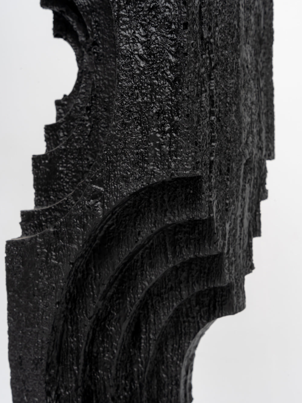 Luxe Charcoal Crest Abstract Sculpture
