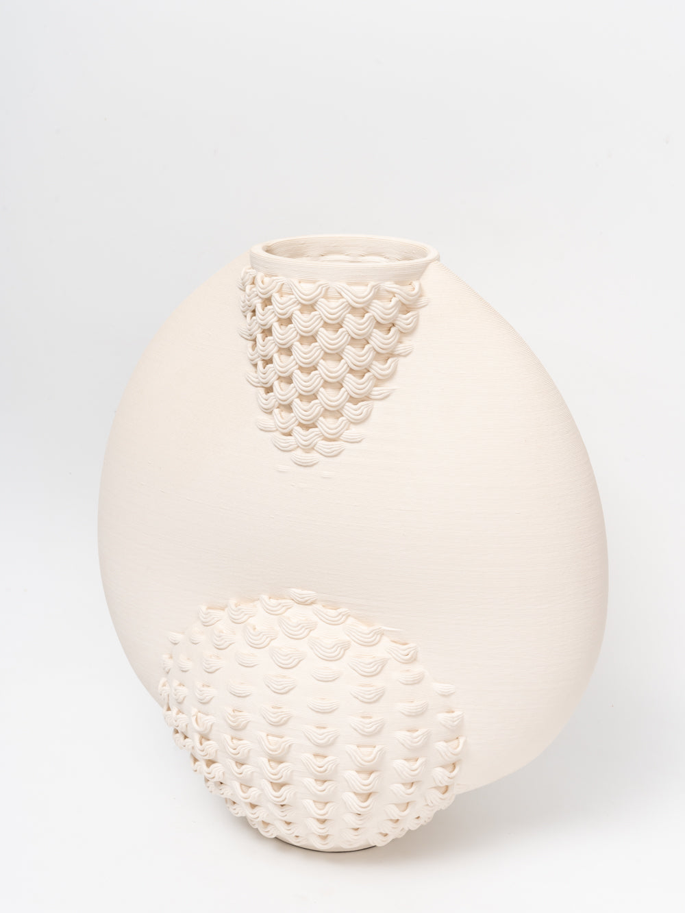 Bees Nest White Textured Ceramic Vase