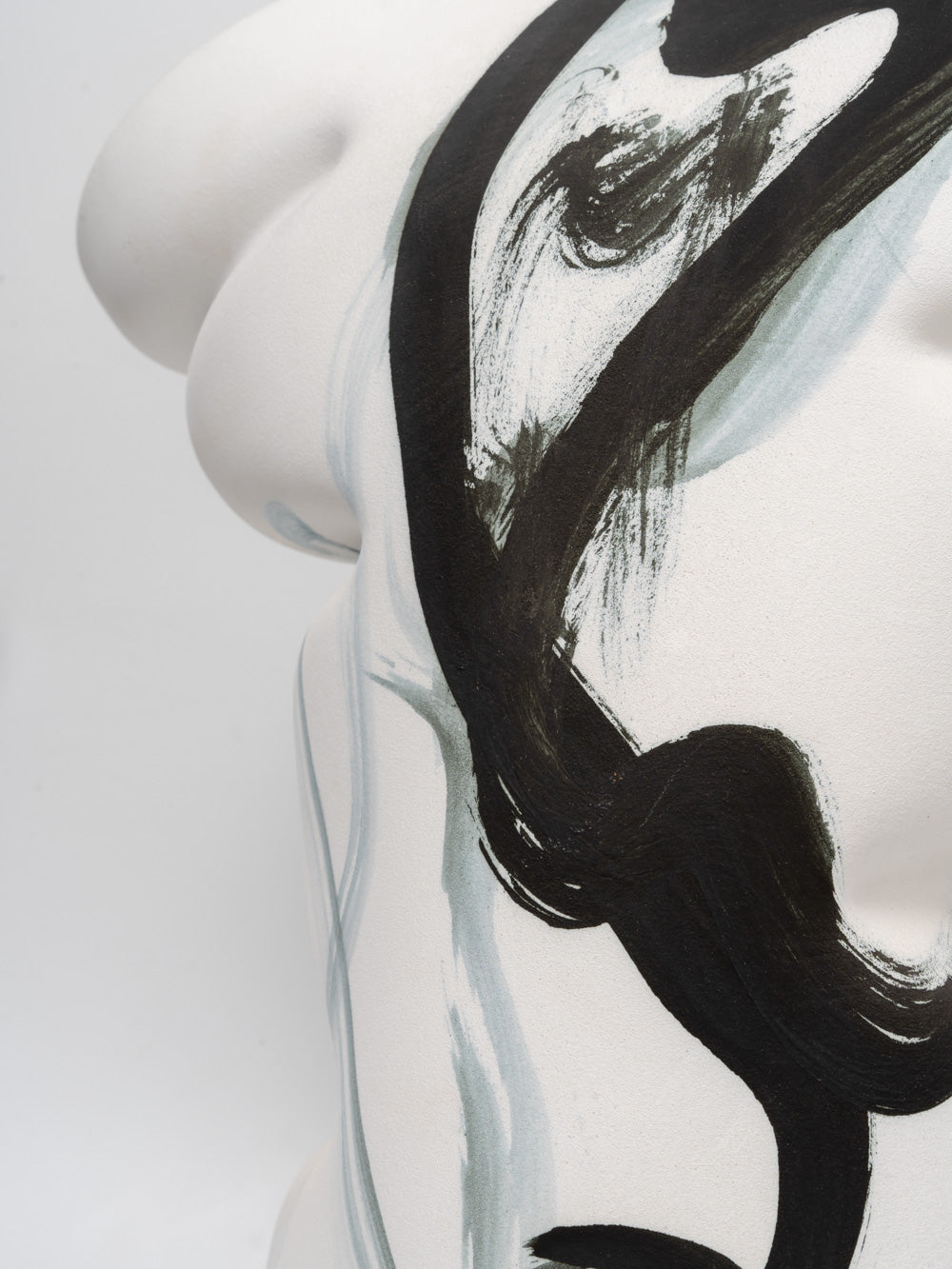Abstract Bust Sculpt Hand-Painted Ceramic Vase