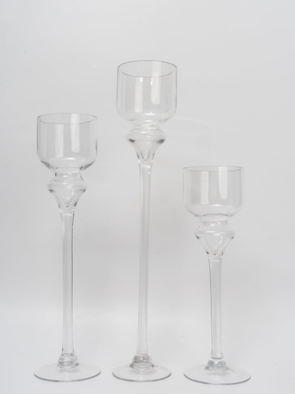 Celeste Clear Glass Candle Holder Set