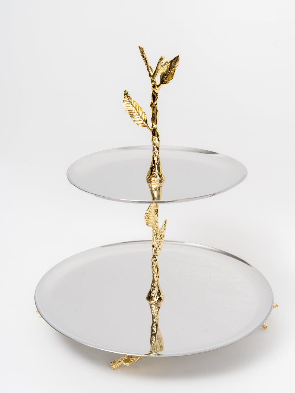Golden Twig 2-Tier Metal Serving Stand