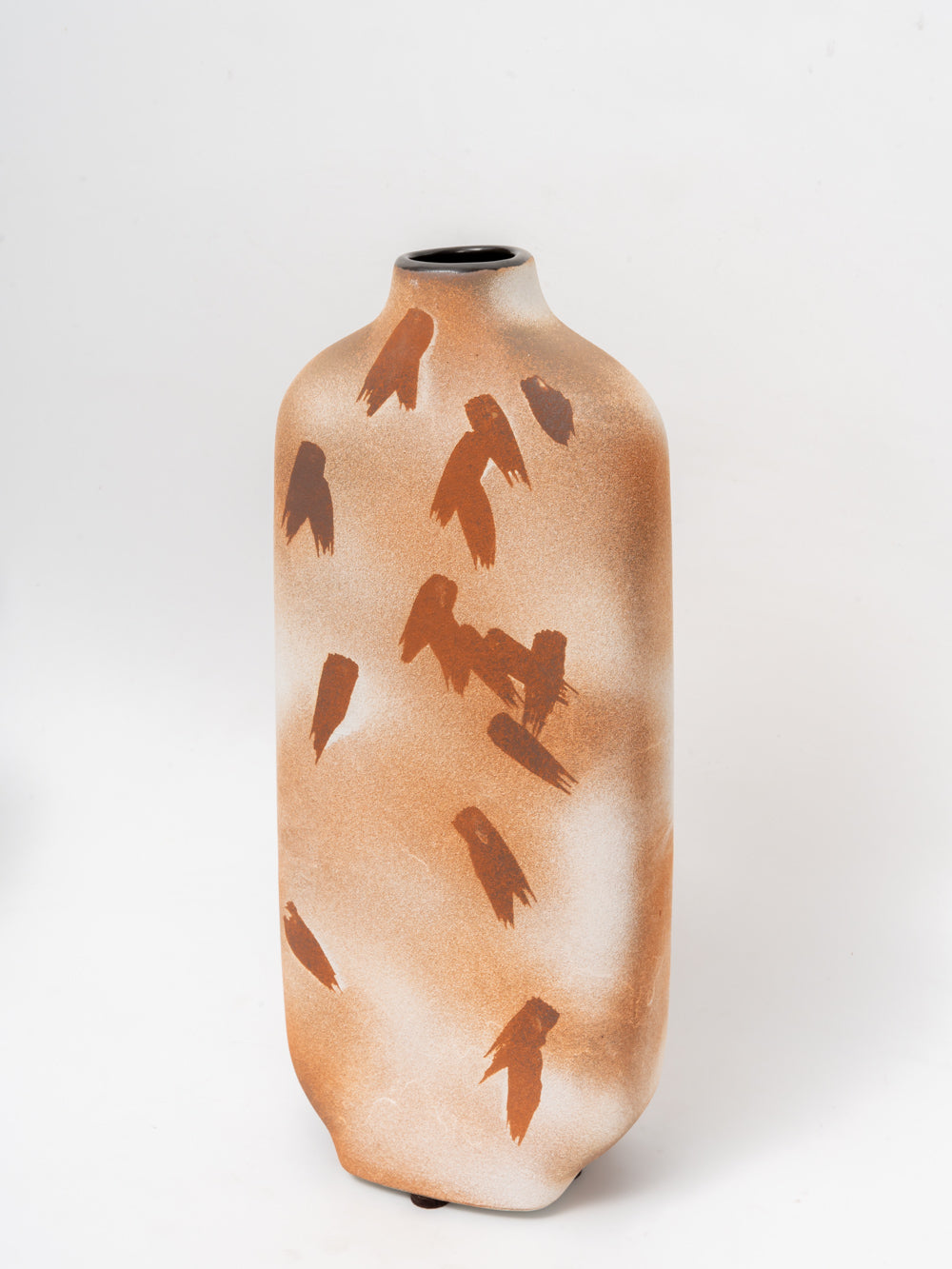 Terra Brushstroke Ceramic Tall Vase Set