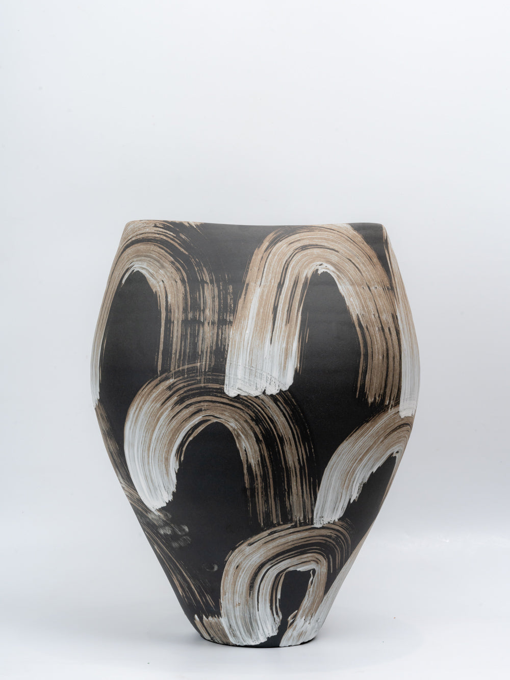 Monochrome Swirl Ceramic Vase