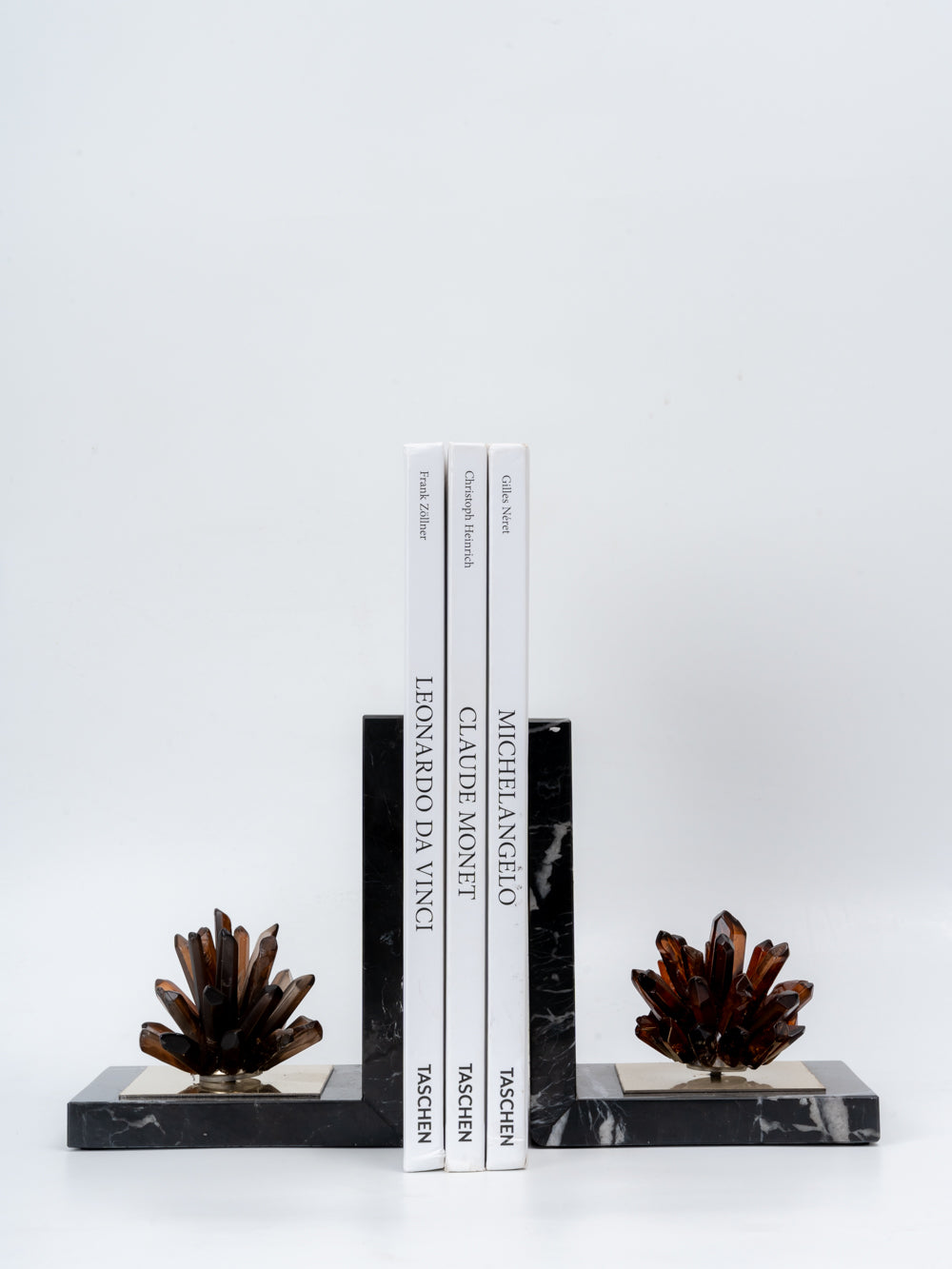Luxe Crystal Crest Marble Bookends