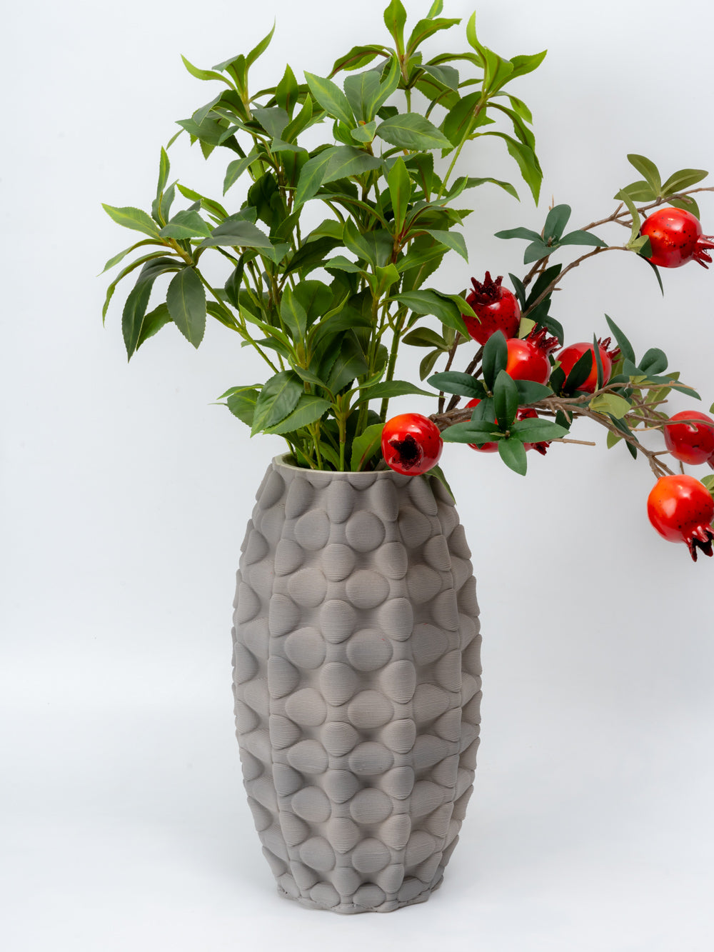 The Pebble Texture Grey Ceramic Vase (Small)