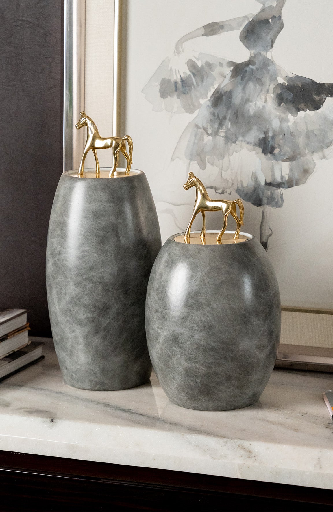 Horus Grey Gold Ceramic Jar Set