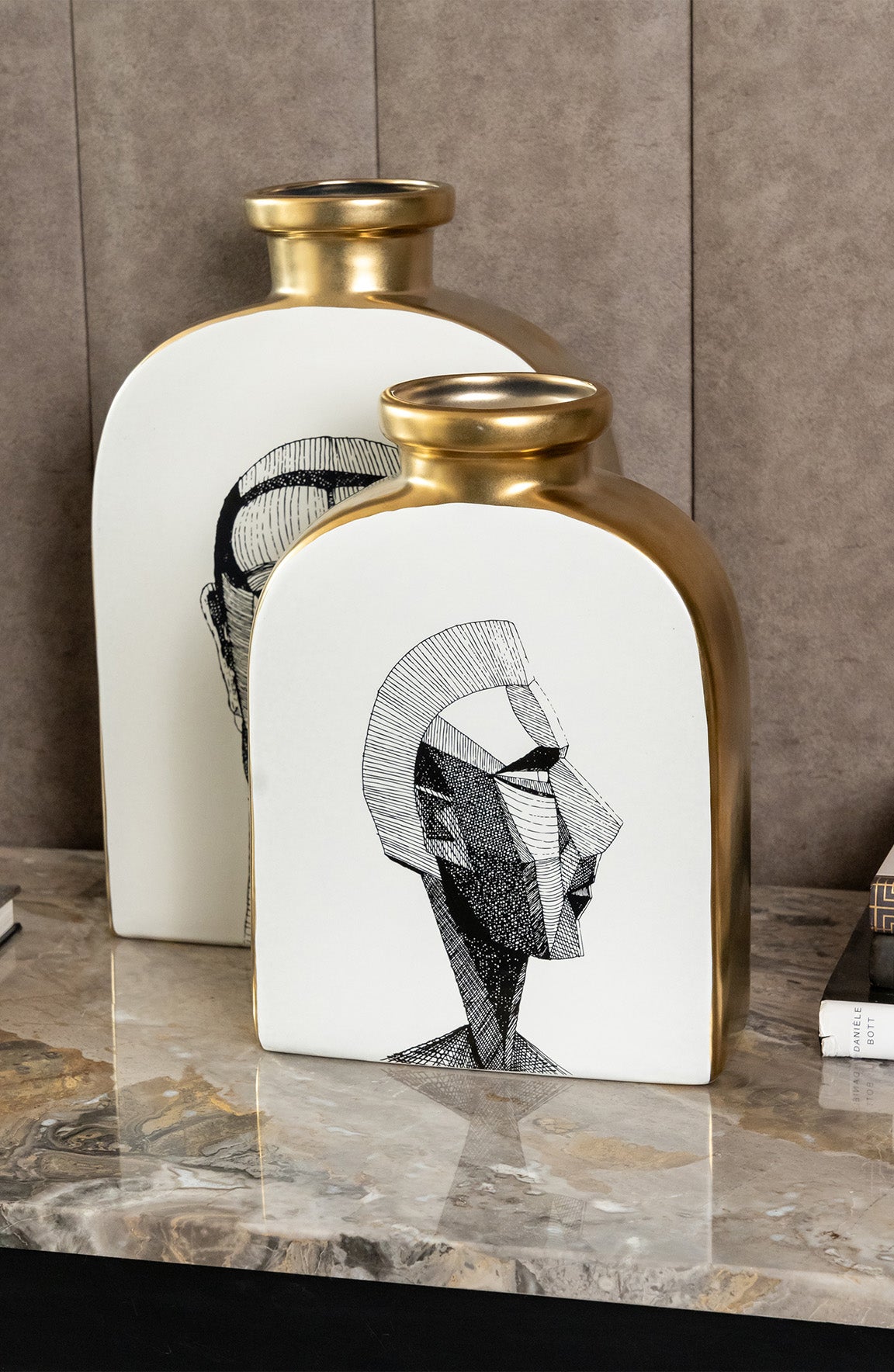 Lucas Ivory Gold Ceramic Jar