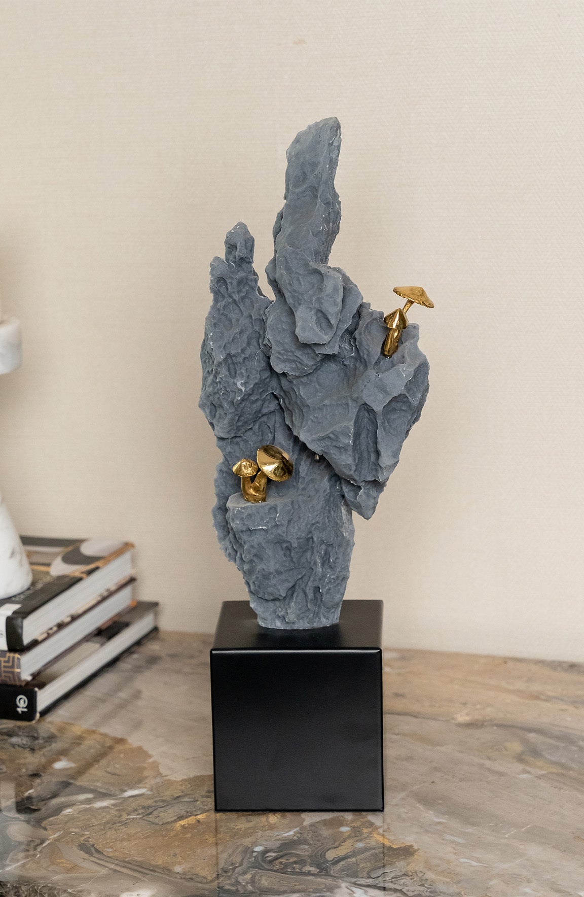 Shroom Rock Resin+Ceramic+Zinc Alloy Crystal Metal Merge Decor Object