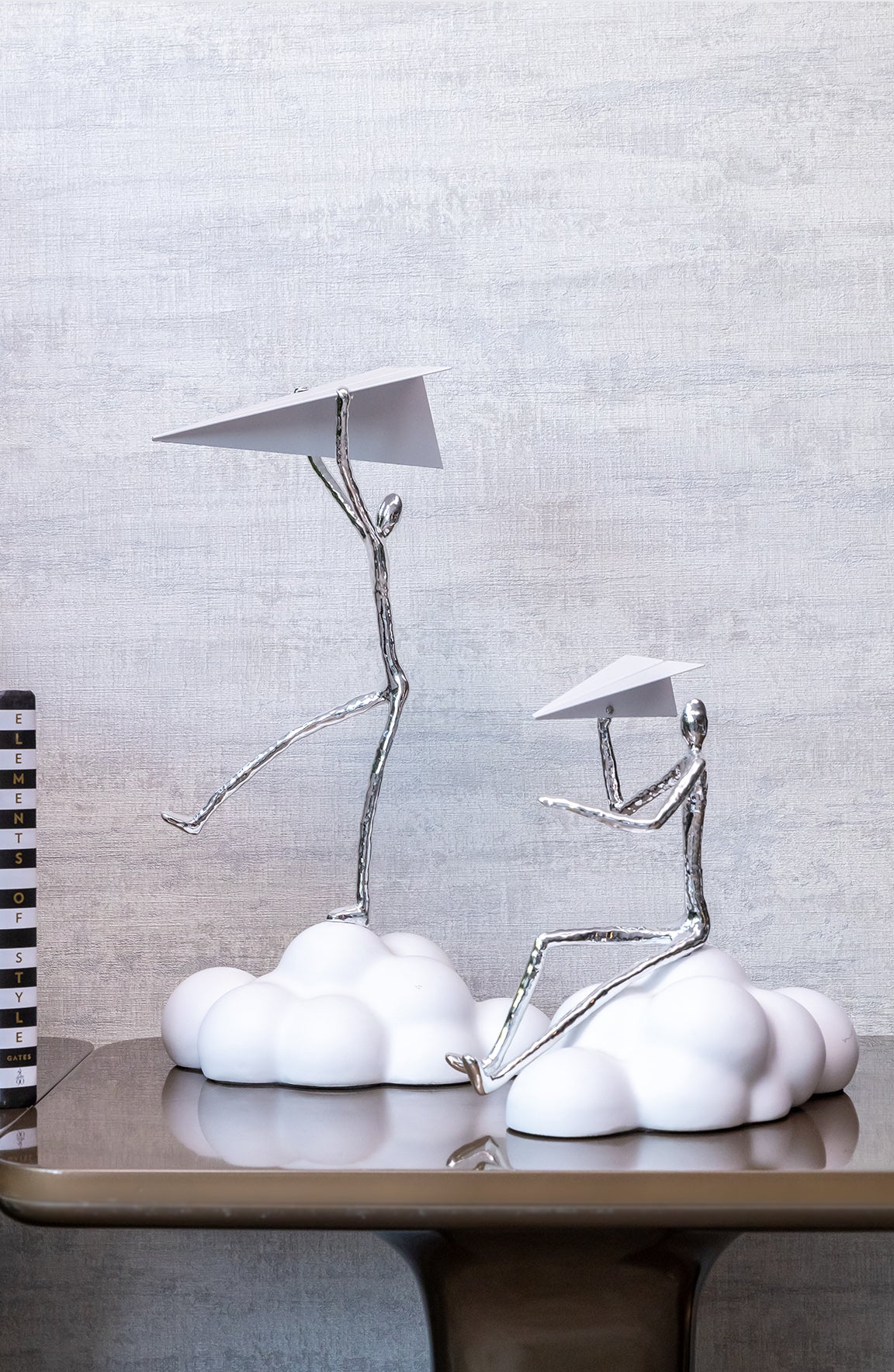 Paper Plane Standing Novelty Sculpture Decor Object