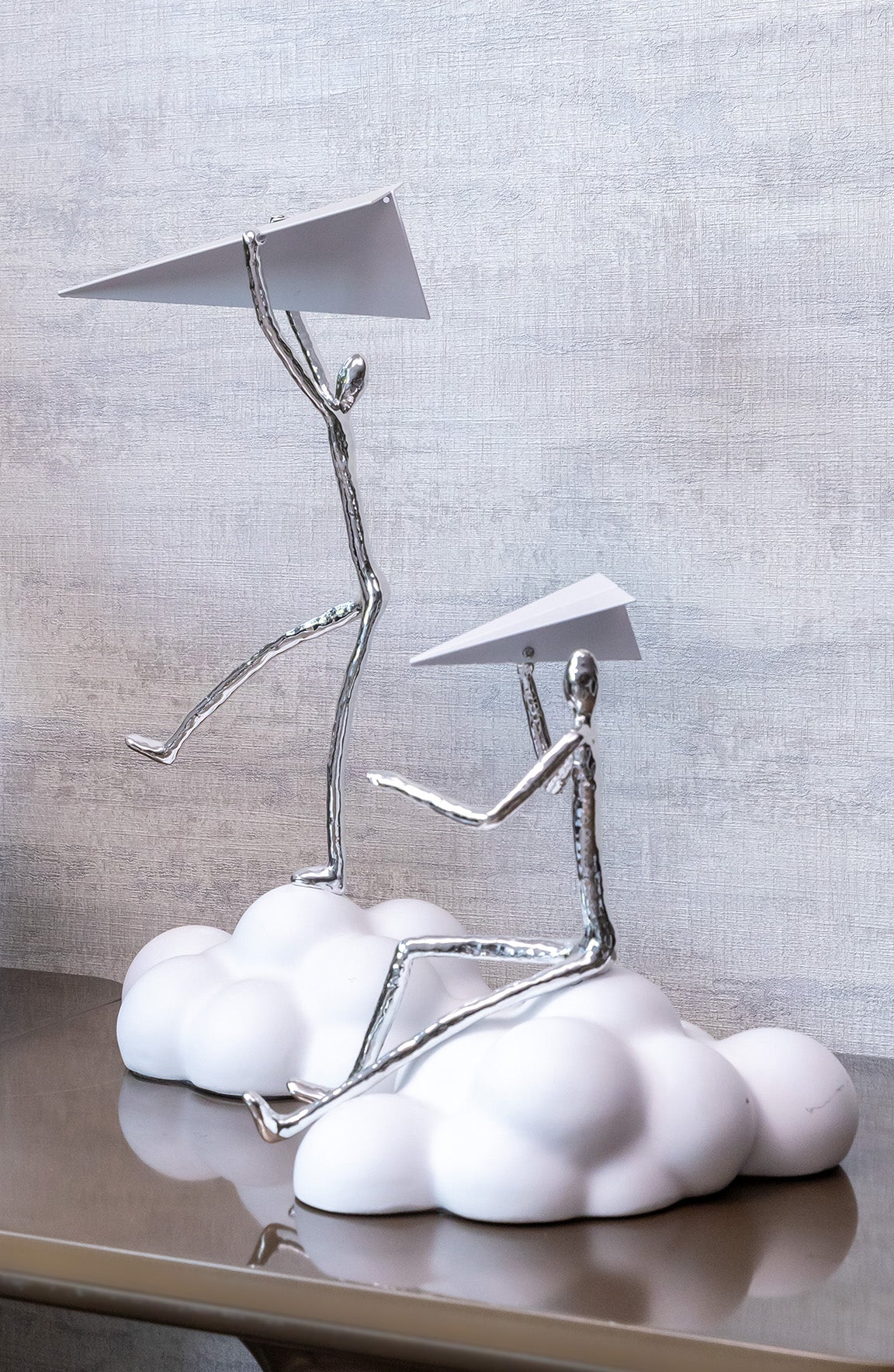 Paper Plane Sitting Novelty Sculpture Decor Object