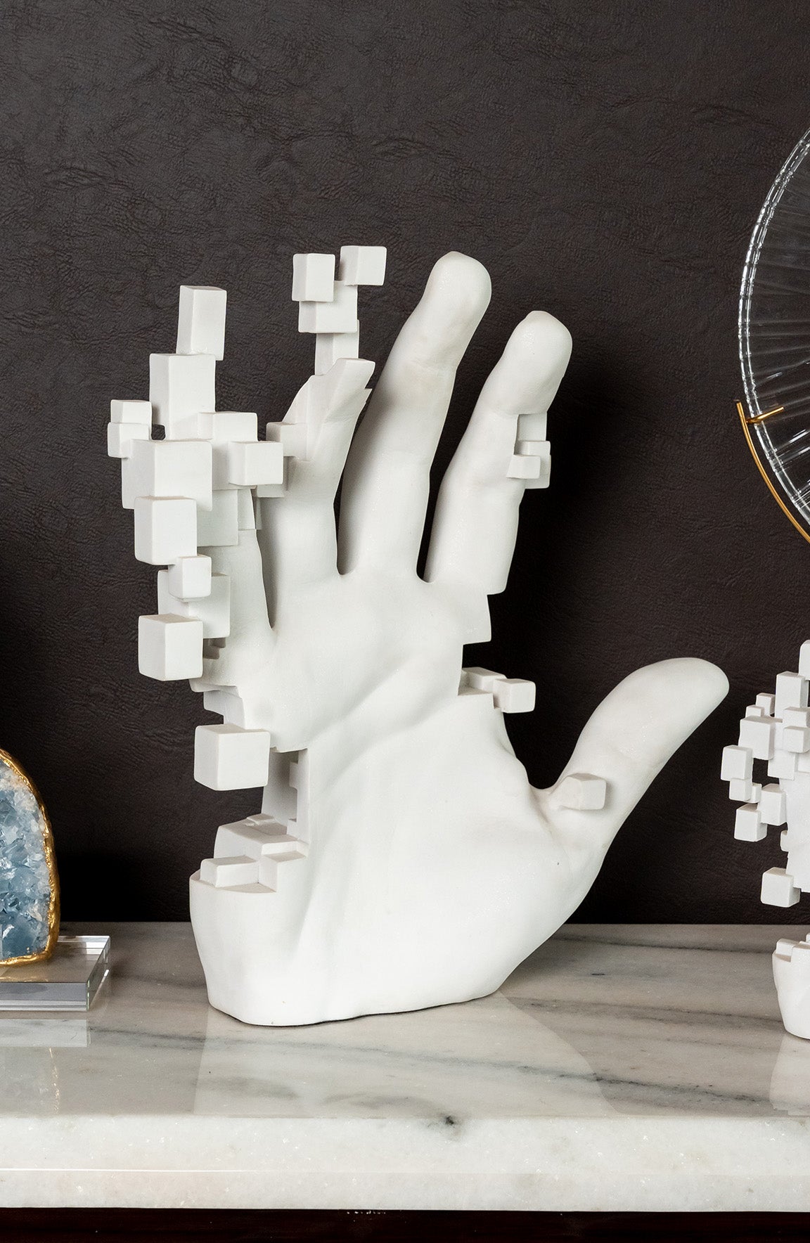 Pixel hand Large Novelty Sculptures Decor Object
