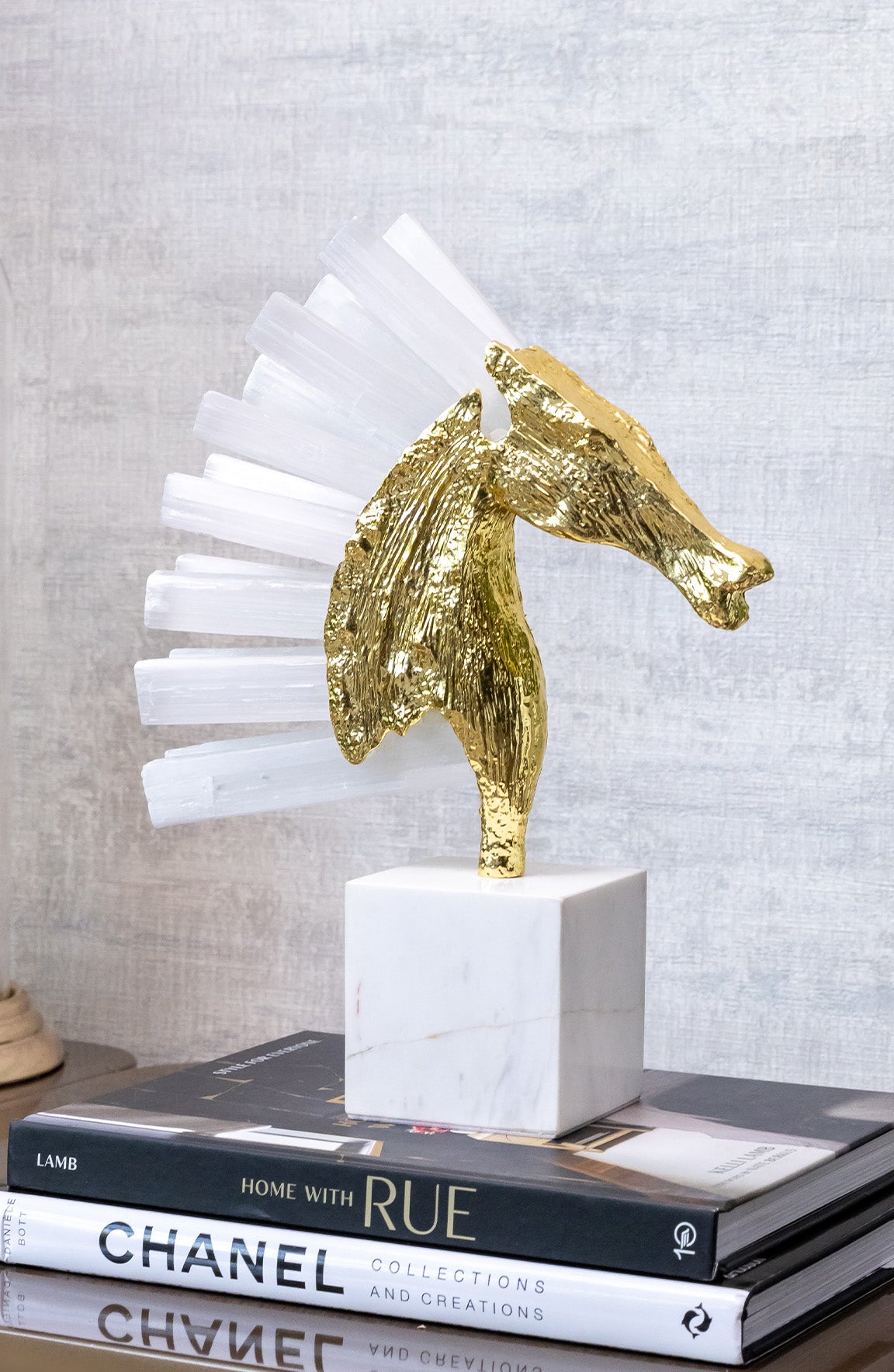 Horse Mane White Gold Classic Bust Sculpts Decor Object
